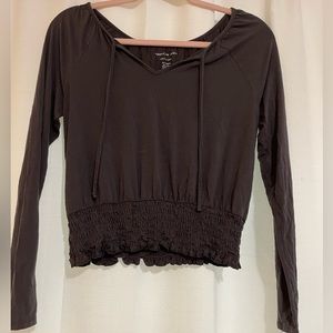 dark grey long sleeve blouse